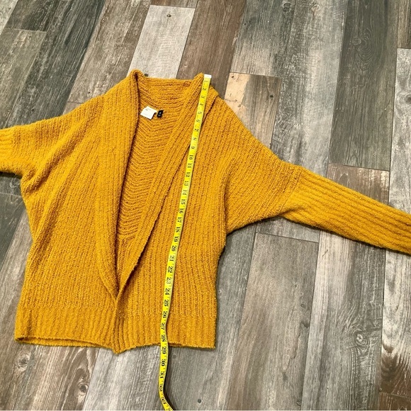 Anthropologie Sleeping on Snow Cardigan Sweater XS Caramel Mustard Yellow - Picture 10 of 12